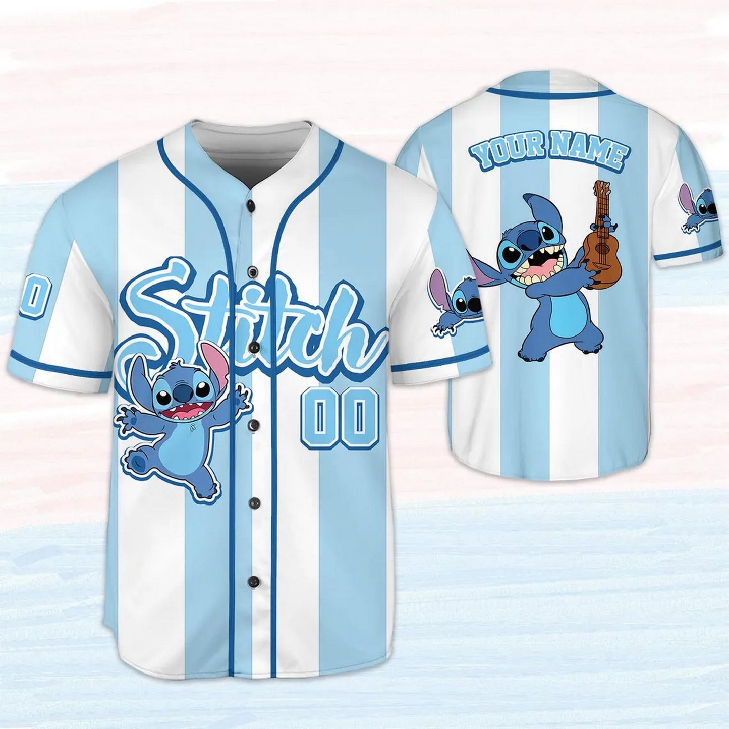Custom Name And Number Stitch Play Ghita Blue Baseball Jersey