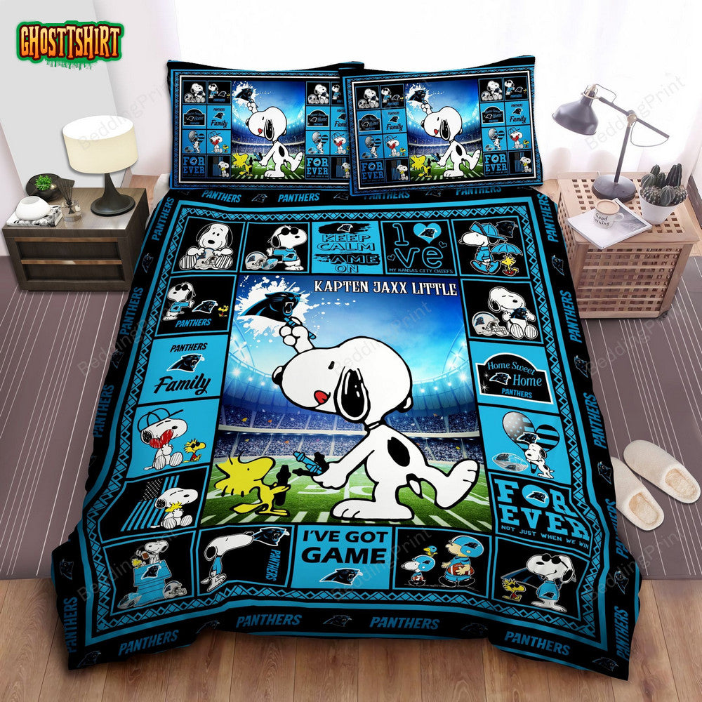 Custom Name Carolina Panthers Bedding Set