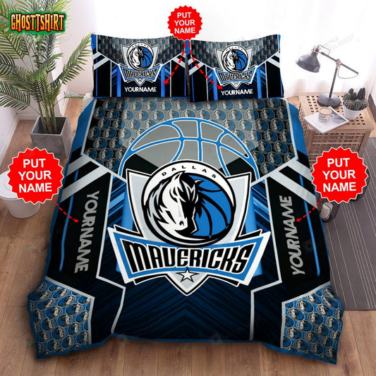 Custom Name Dallas Mavericks Bedding Set