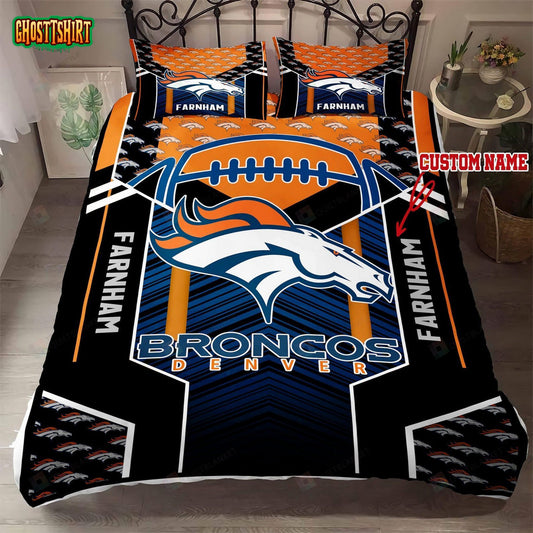 Custom Name Denver Broncos Bedding Set