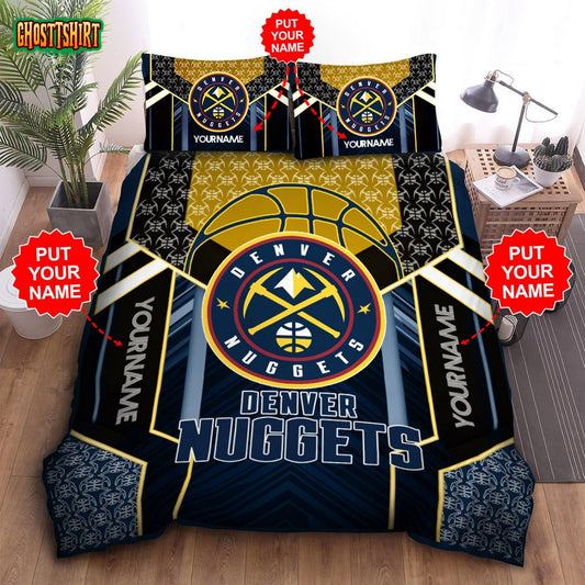 Custom Name Denver Nuggets Bedding Set