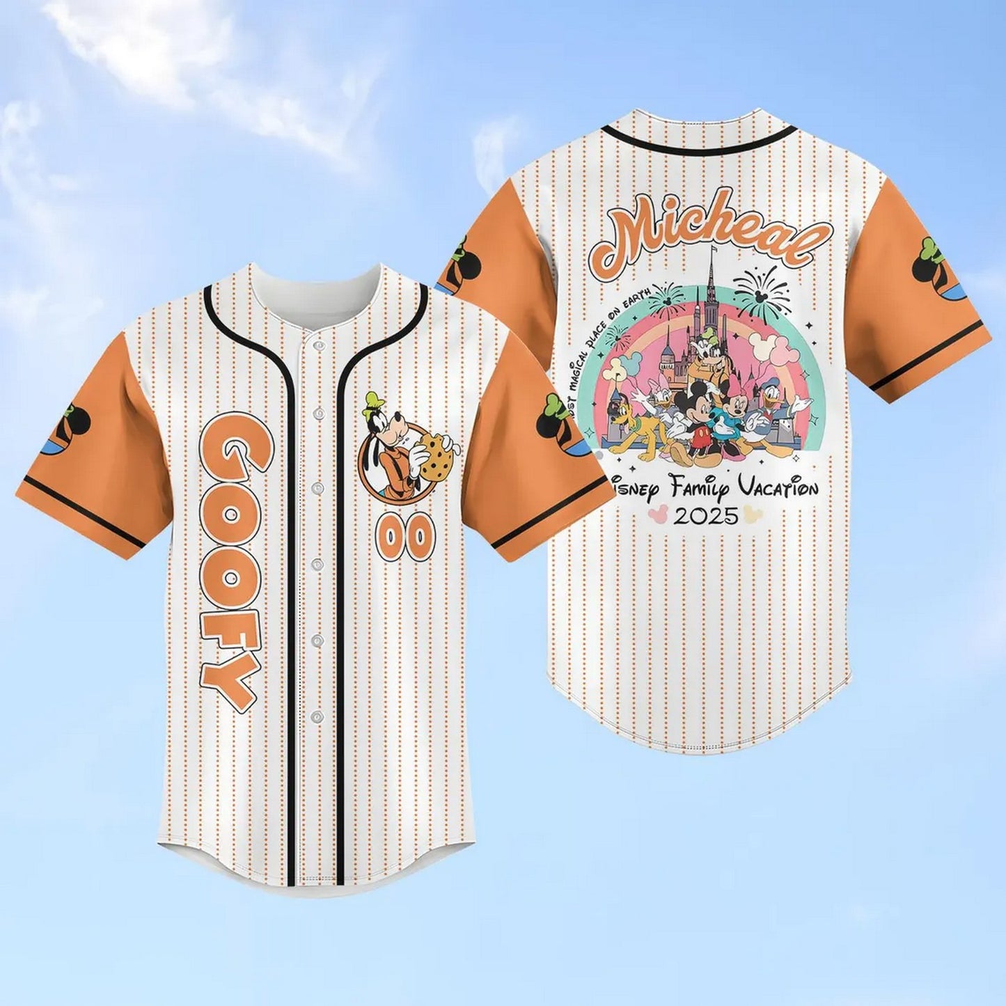 Custom Name Goofy Disney Family Vacation 2025 Baseball Jersey