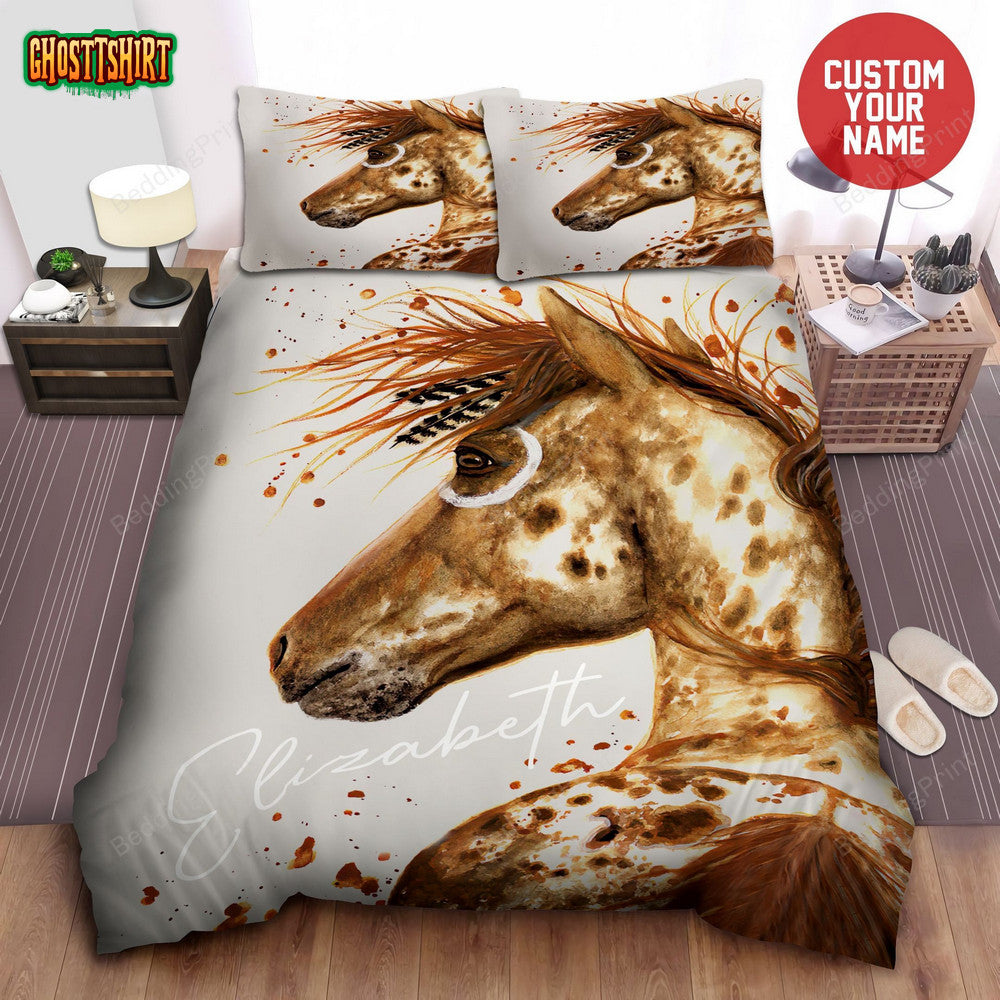 Custom Name Horse Duvet Cover Bedding Set