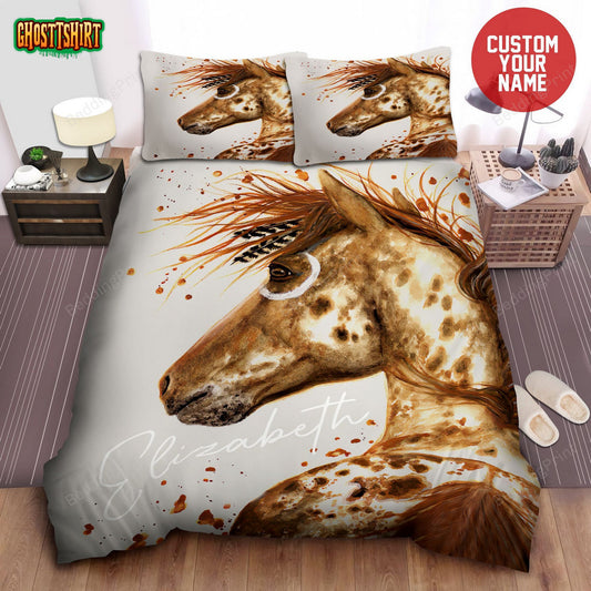 Custom Name Horse Duvet Cover Bedding Set
