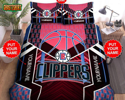 Custom Name Los Angeles Clippers Duvet Covers Bedding Set