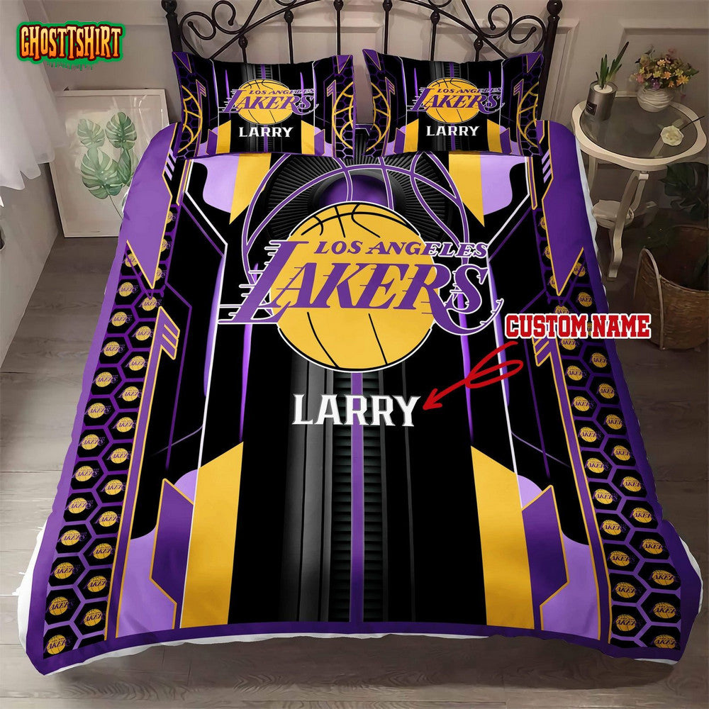 Custom Name Los Angeles Lakers Bedding Set Ver 2