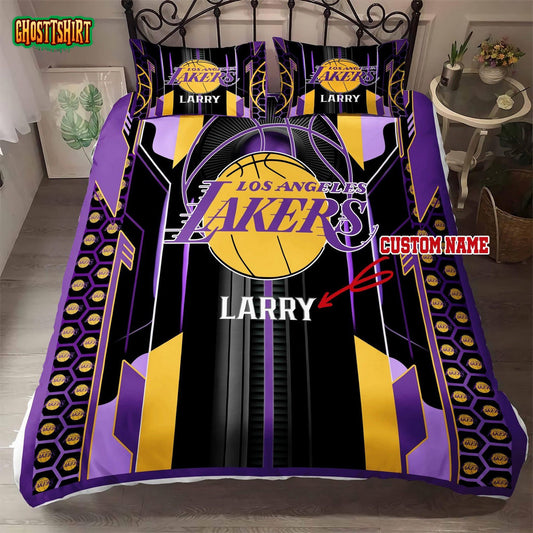 Custom Name Los Angeles Lakers Bedding Set Ver 2