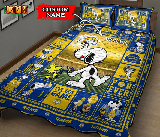 Custom Name Los Angeles Rams Bedding Set