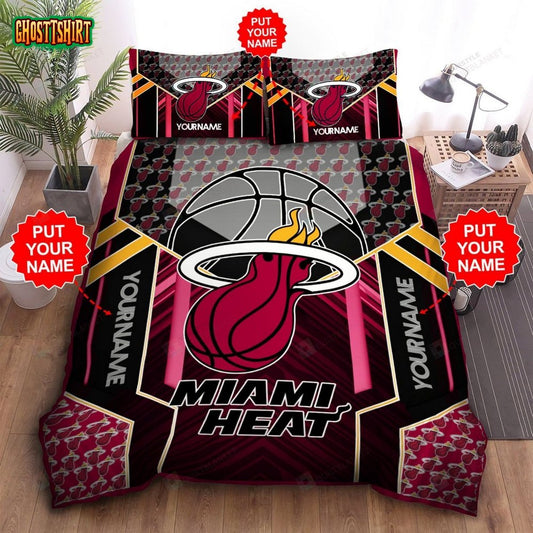 Custom Name Miami Heat Bedding Set