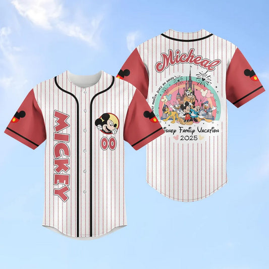 Custom Name Mickey Disney Family Vacation 2025 Baseball Jersey