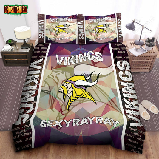 Custom Name Minnesota Vikings Duvet Covers Bedding Set