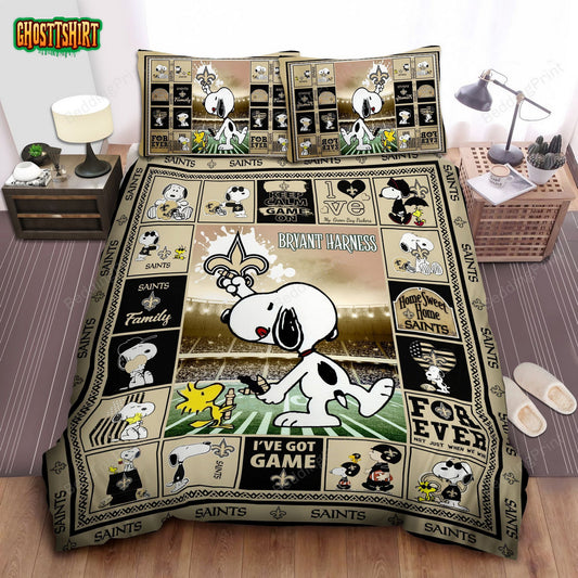 Custom Name New Orleans Saints Bedding Set