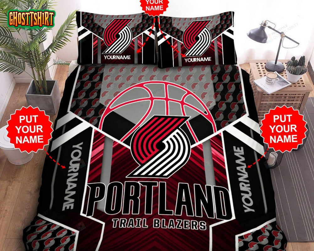 Custom Name Portland Trail Blazers Duvet Covers Bedding Set