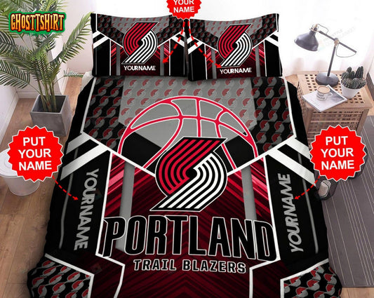 Custom Name Portland Trail Blazers Duvet Covers Bedding Set