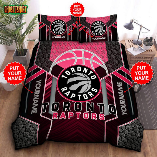 Custom Name Toronto Raptors Bedding Set