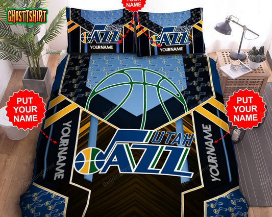 Custom Name Utah Jazz Bedding Set