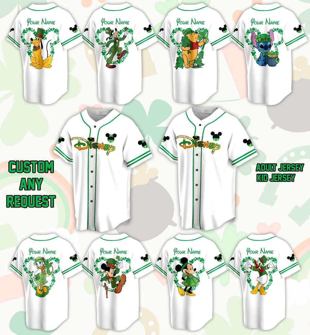 Custom Saint Patrick Day Disneyland Baseball Jersey Personalized Stitch St Patrick Family Vacation Trip Jersey For Baseball Lovers - Aopprinter