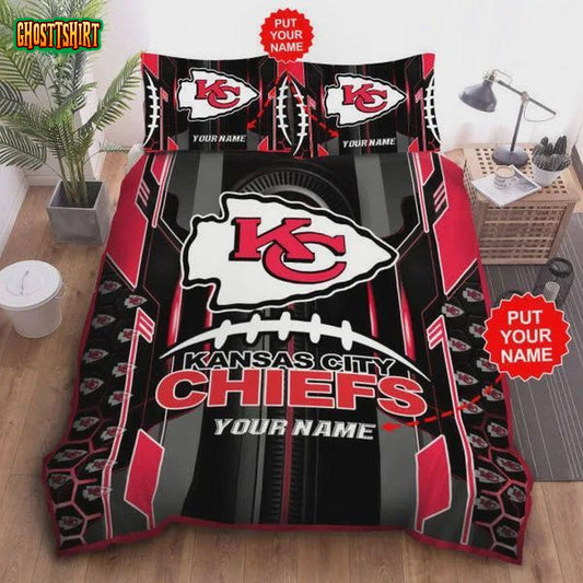 Customize Name Kansas City Chiefs NFL Football team Bedding Set