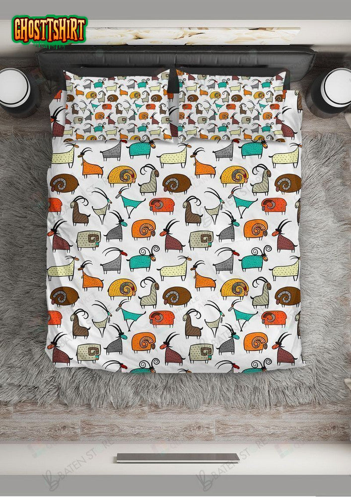 Cute Cartoon Goat Bed Sheets Duvet Cover Bedding Set