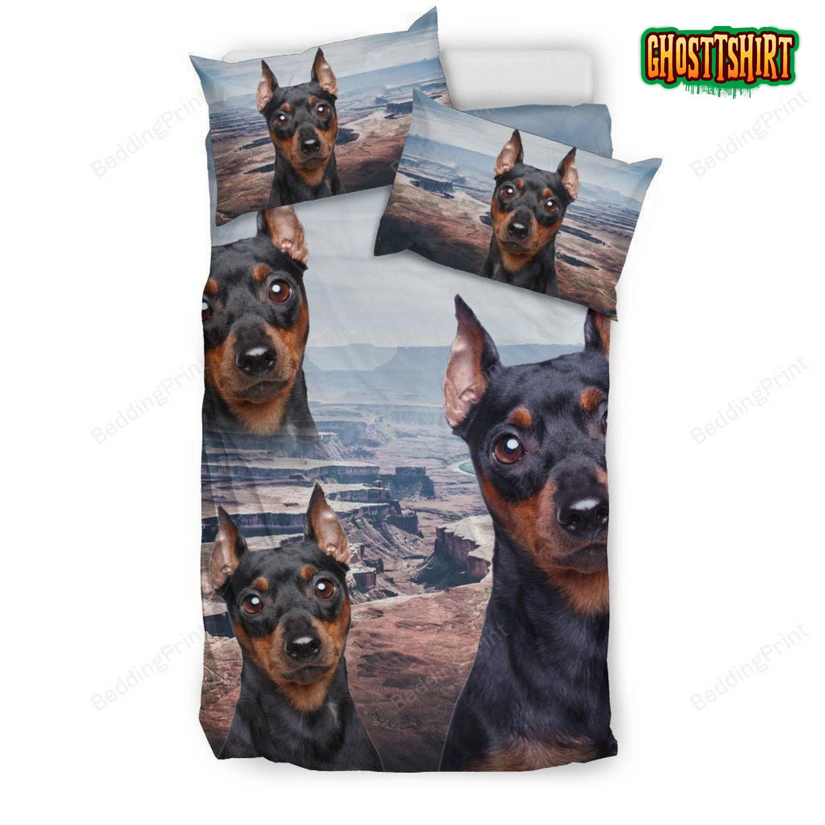 Cute Miniature Pinscher Bed Sheets Duvet Cover Bedding Set