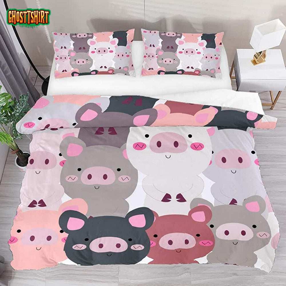 Cute Pig Animal Cartoon Bedding Set