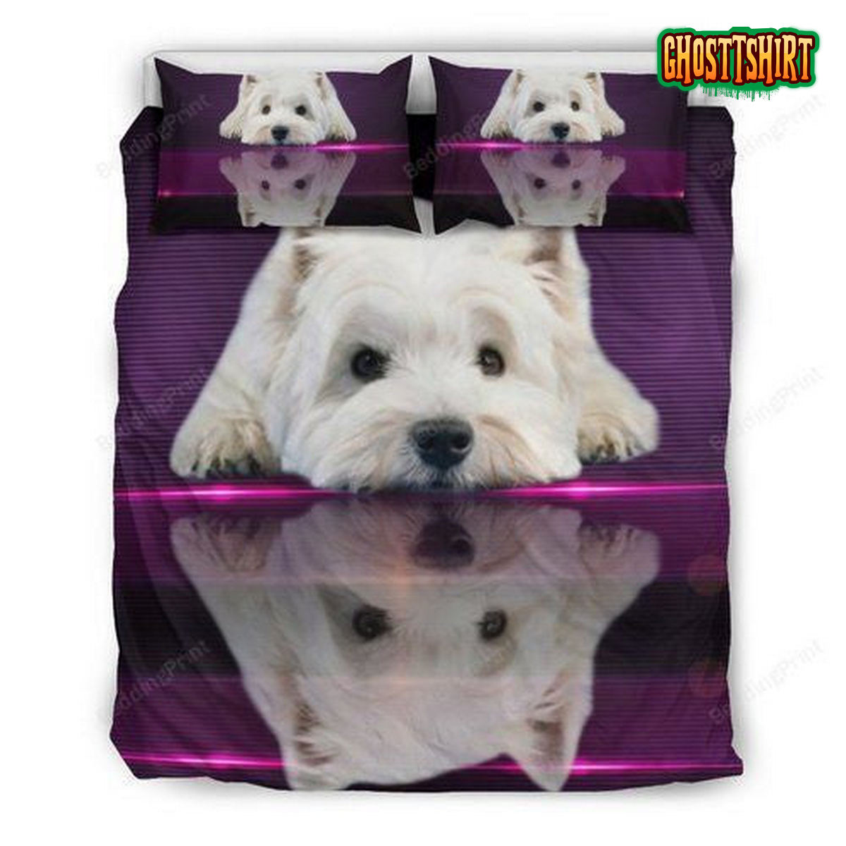 Cute West Highland White Terrier Westie Dog 3D Duvet Cover Bedding Set