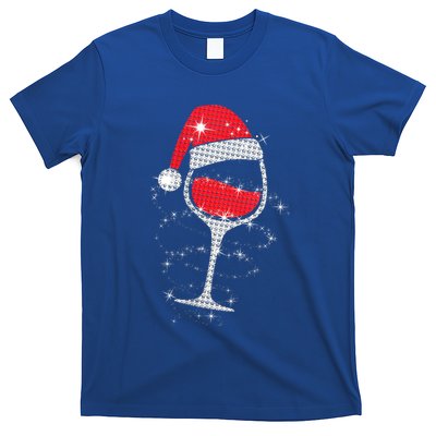Christmas Wine Glasses Santa Funny Wine Lover Xmas Holiday Gift T-Shirt