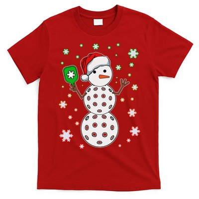 Christmas Winter Time Pickleball Snowman T-Shirt