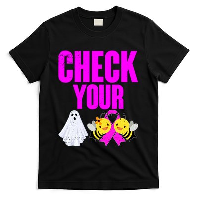 Check Your Boo Bees Breast Cancer Halloween Cute T-Shirt