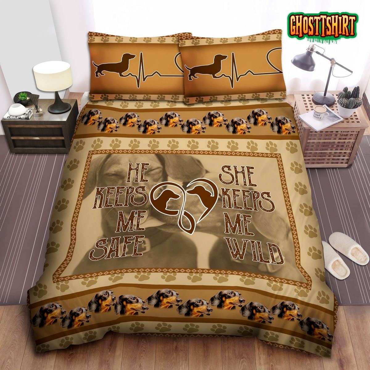 Dachshund Love Bed Sheets Duvet Cover Bedding Set