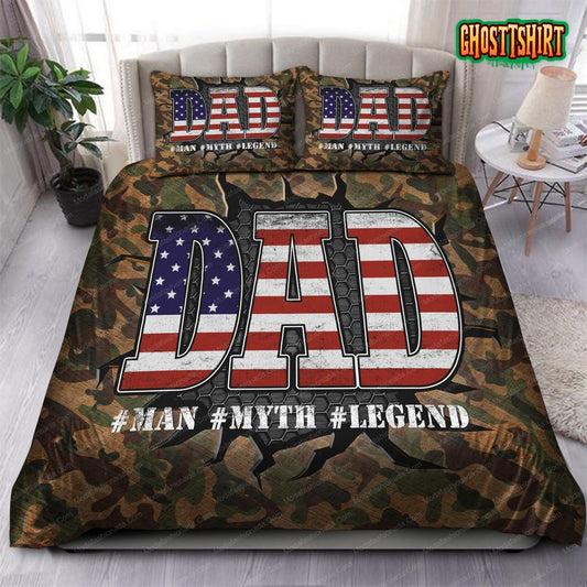 Dad Man Myth Legend Camoflage Bedding Set