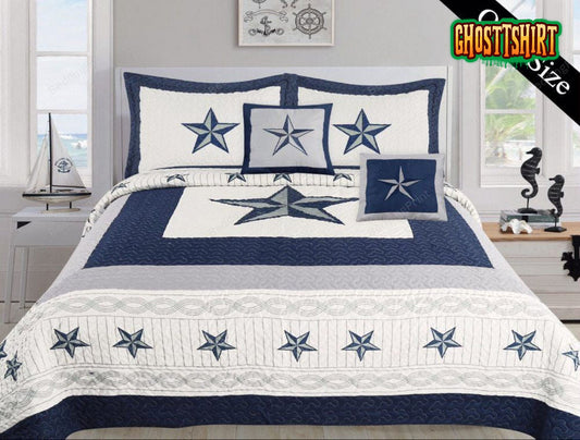 Dallas Cowboy Navy Blue Western Star Bed Sheets Duvet Cover Bedding Set
