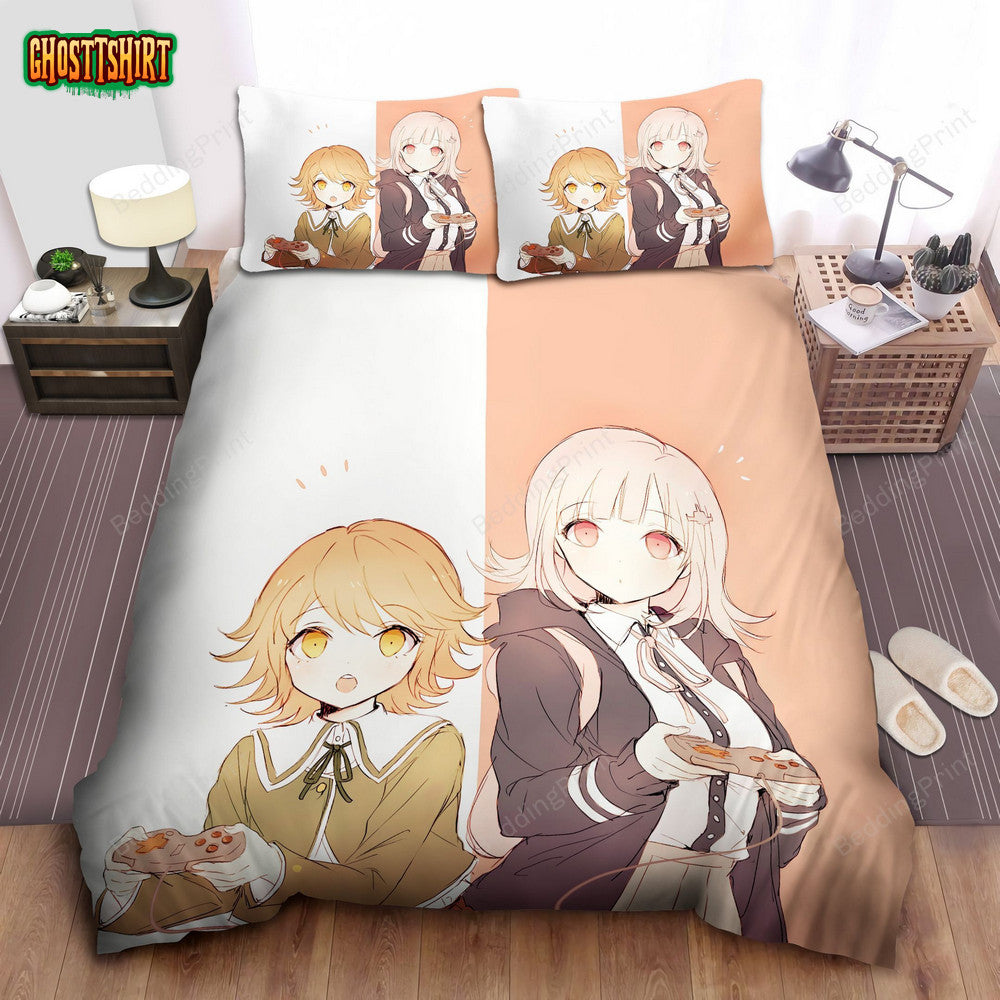 Danganronpa Cute Chiaki Nanami Illustration Bed Sheets Duvet Cover Bedding Set