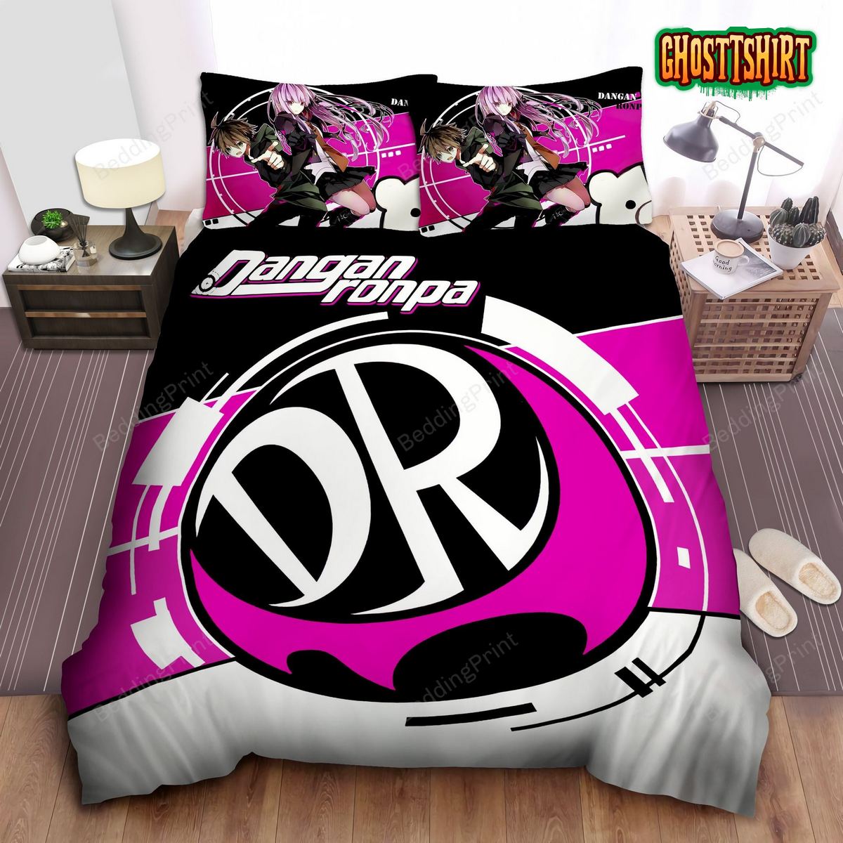 Danganronpa Makoto Naegi & Kyoko Kirigiri Poster Bed Sheets Duvet Cover Bedding Set
