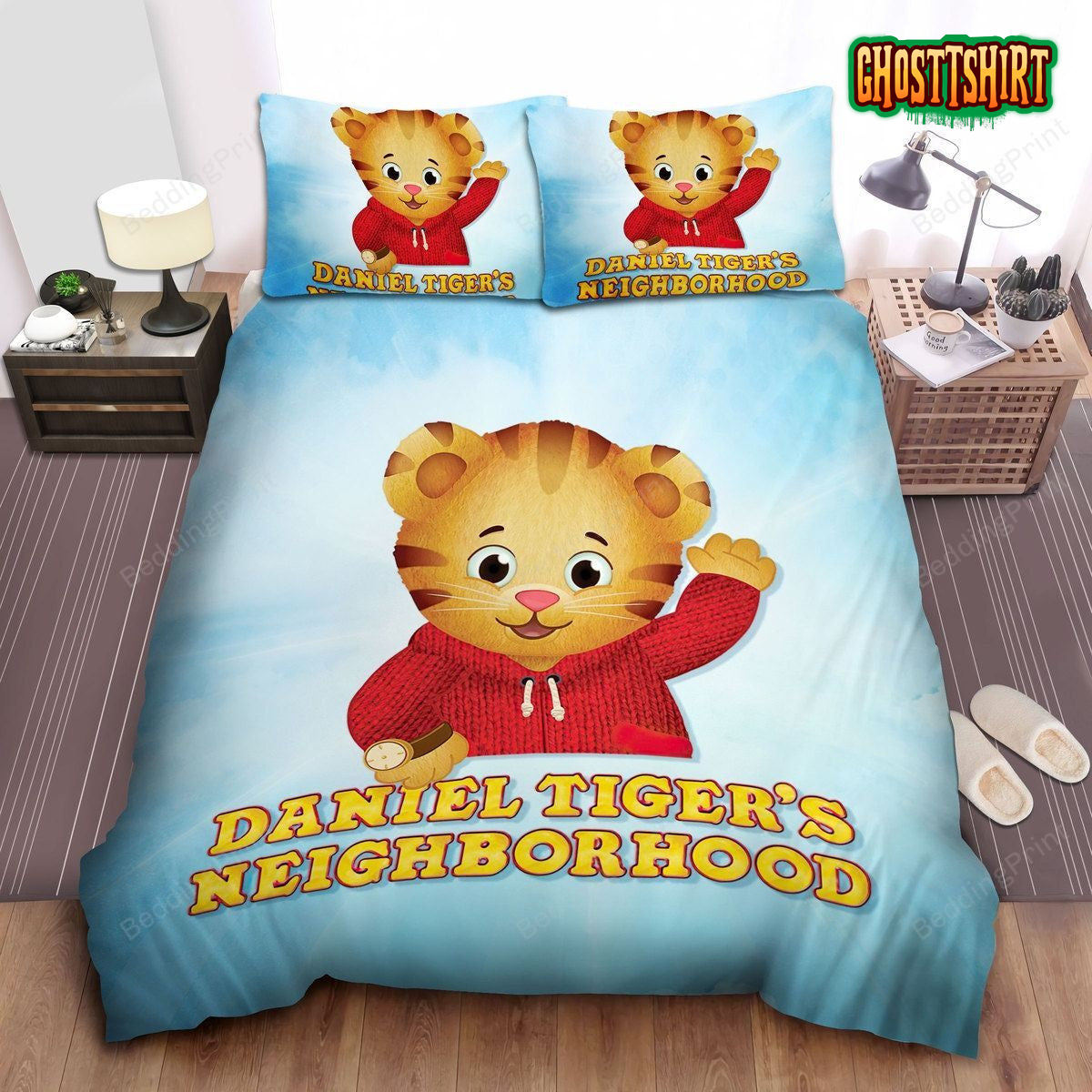 Daniel Tiger Waving Hand Bed Sheets Duvet Cover Bedding Set