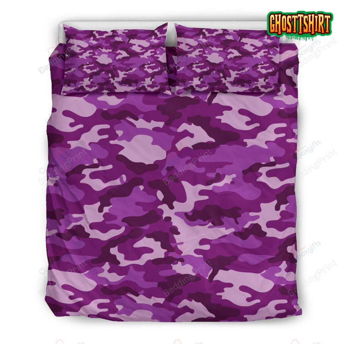 Dark Purple Camouflage Bedding Set