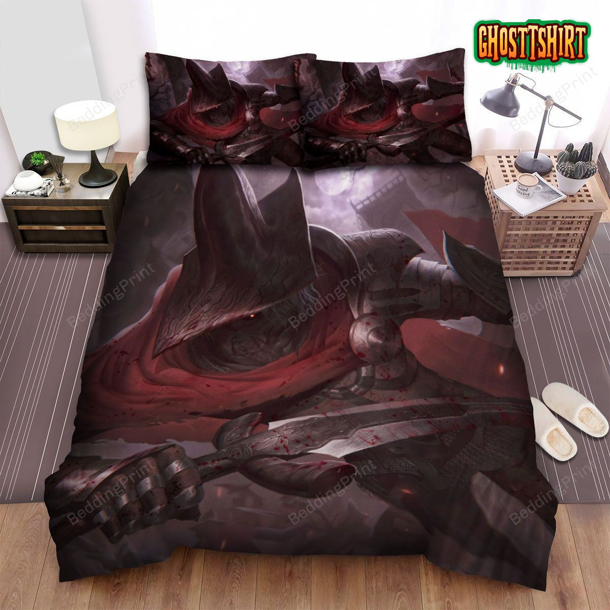 Dark Souls 3 Abyss Watchers Bloody Artwork Bed Sheets Spread Duvet Cover Bedding Set