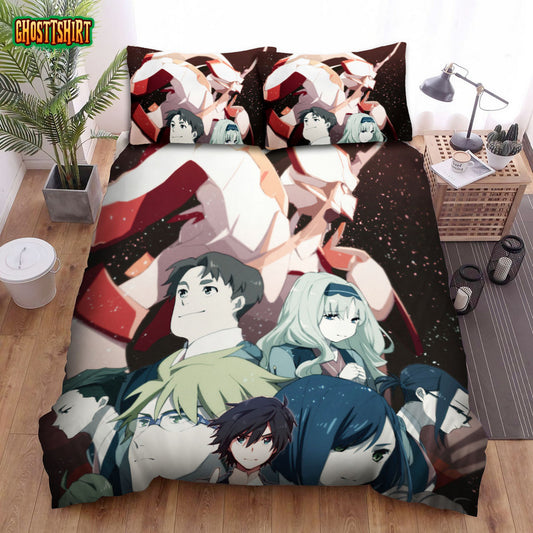 Darling In The Franxx Main Characters Key Art Bed Sheets Spread Duvet Cover Bedding Set