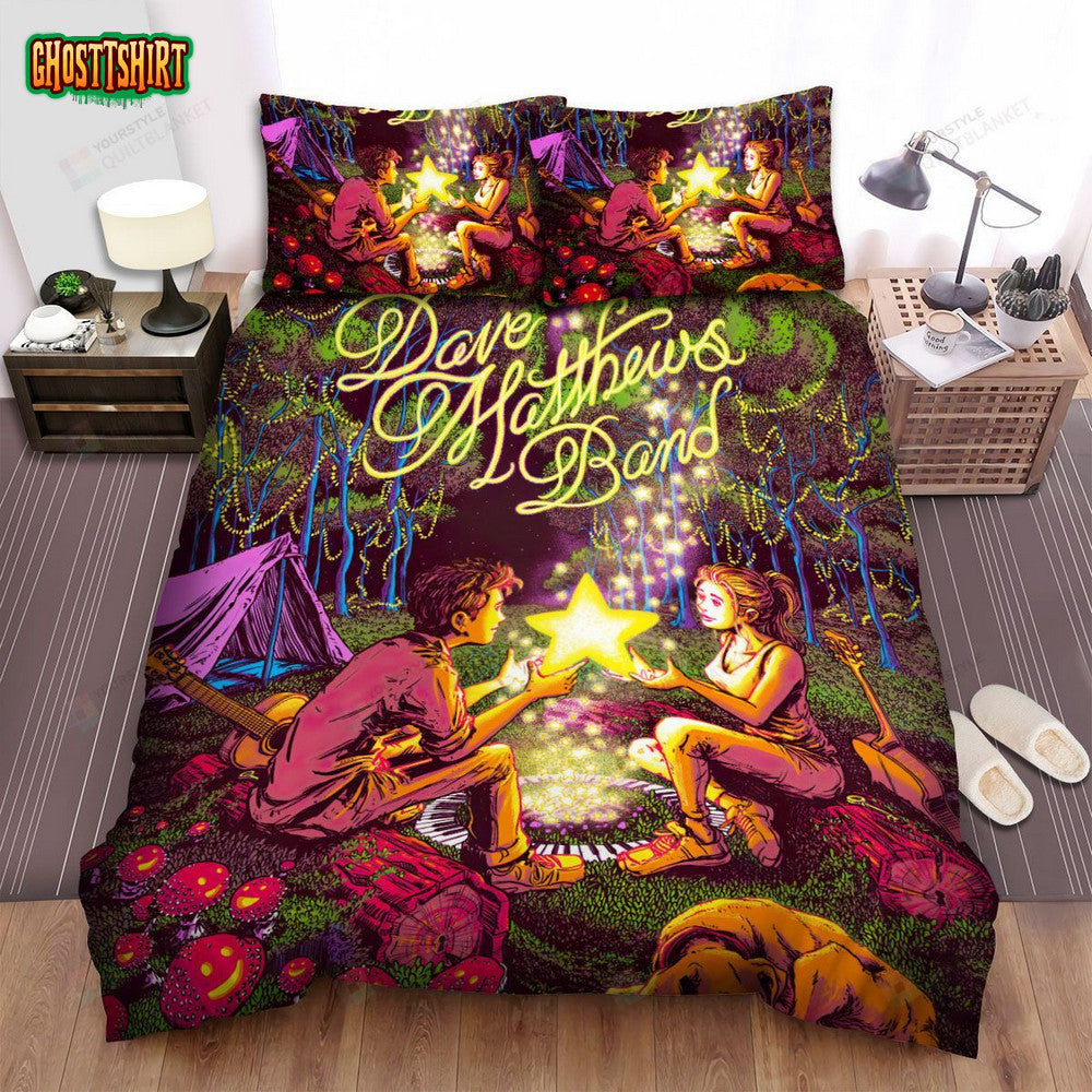 Dave Matthews Elkhorn Concert Poster Bed Sheets Spread Comforter Duvet Cover Bedding Set