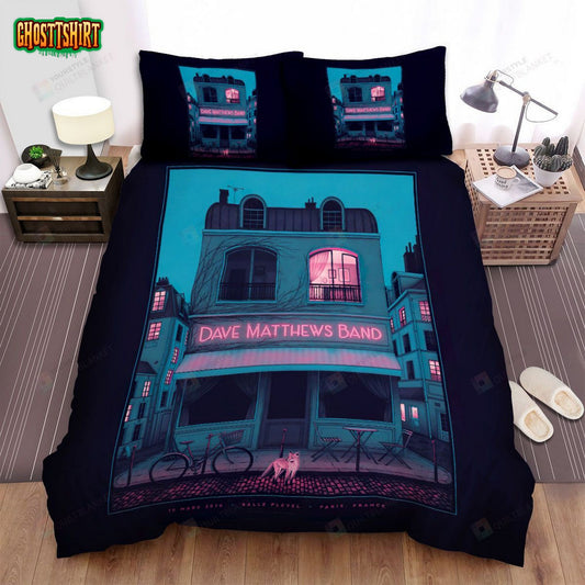 Dave Matthews Paris Concert Poster Bed Sheets Spread Comforter Duvet Cover Bedding Set