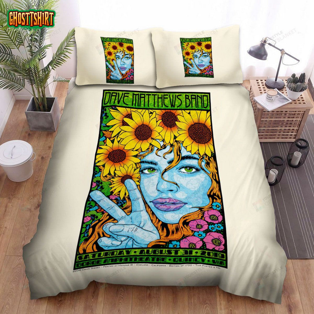 Dave Matthews Quincy Concert Poster Bed Sheets Spread Comforter Duvet Cover Bedding Set