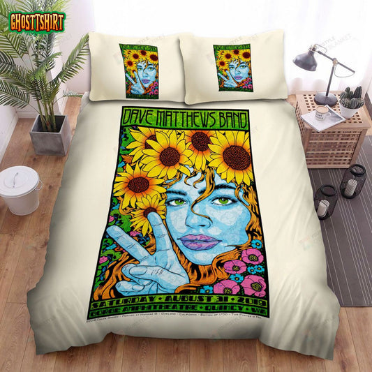 Dave Matthews Quincy Concert Poster Bed Sheets Spread Comforter Duvet Cover Bedding Set