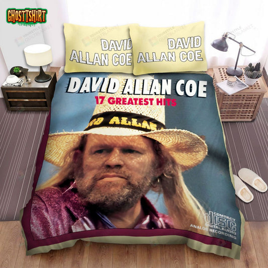 David Allan Coe 17 Greatest Hits Album Cover Bed Sheets Spread Comforter Duvet Cover Bedding Set