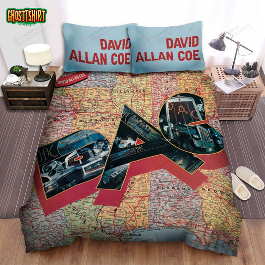 David Allan Coe D.A.C Album Cover Bed Sheets Spread Comforter Duvet Cover Bedding Set