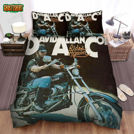 David Allan Coe Rides Again Album Cover Bed Sheets Spread Comforter Duvet Cover Bedding Set