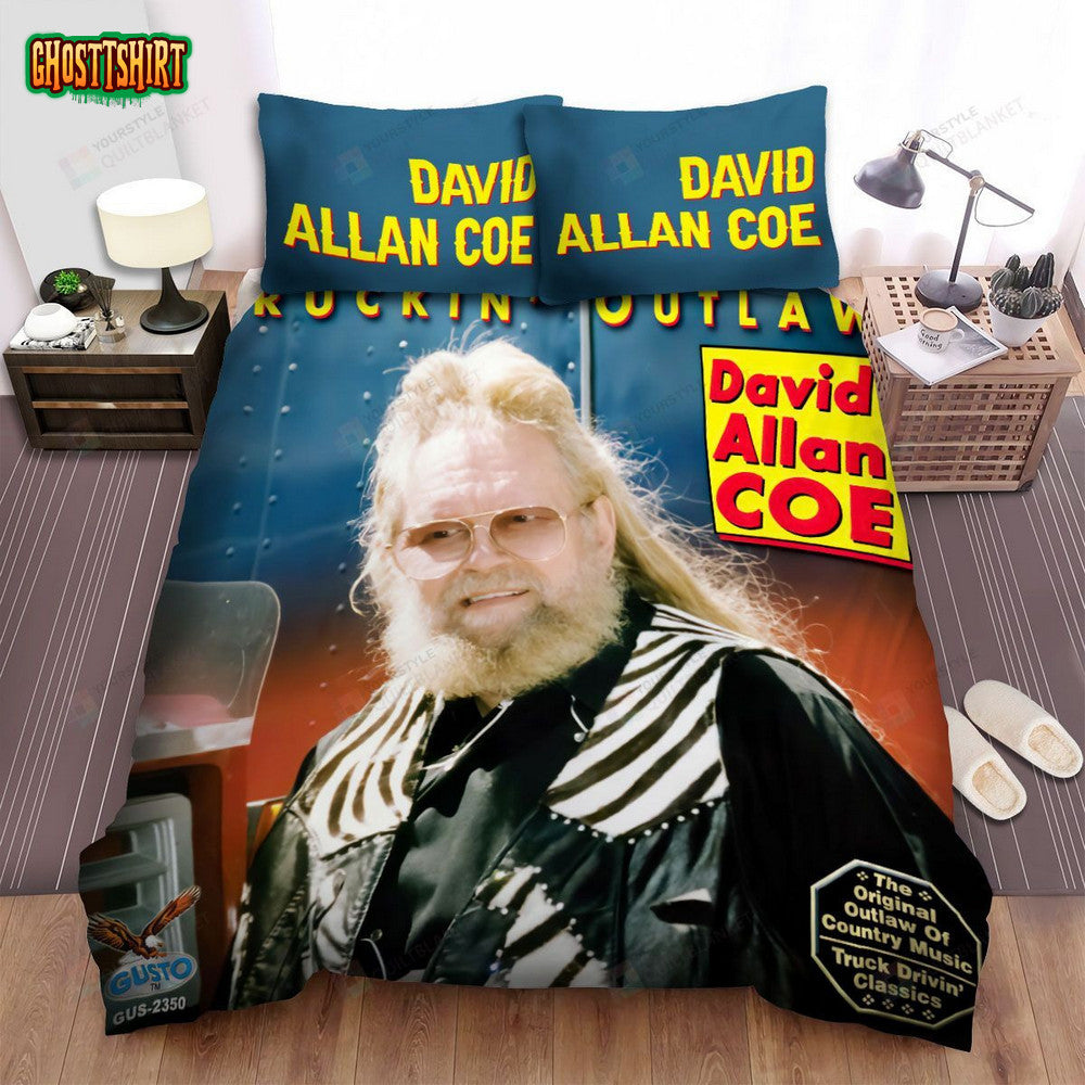 David Allan Coe Truckin' Outlaw Album Cover Bed Sheets Spread Comforter Duvet Cover Bedding Set