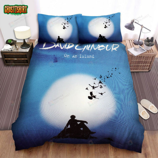 David Gilmour On An Island Album Cover Bed Sheets Spread Comforter Duvet Cover Bedding Set