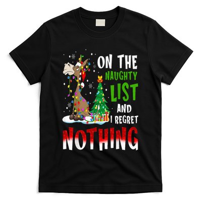 Donkey Christmas On The Naughty List And I Regret Nothing T-Shirt