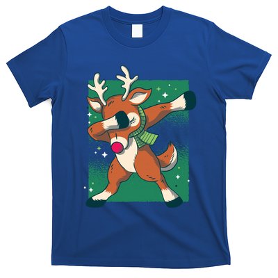 Dabbing Christmas Reindeer Funny Costume Red Nosed Funny Gift T-Shirt