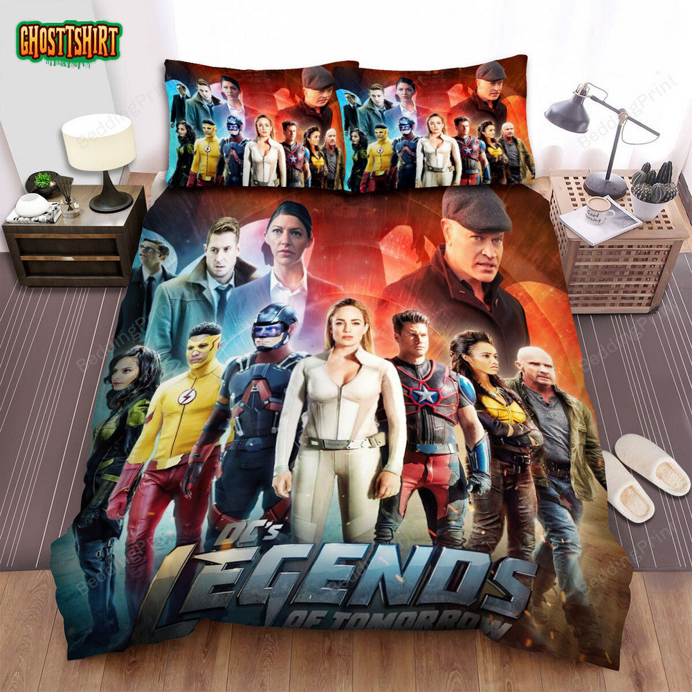 Dc's Legends Of Tomorrow (2016) Movie Poster Artwork 3 Bed Sheets Duvet Cover Bedding Set